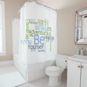 BE uw Motivatie Word Cloud Douchegordijn (In situ)