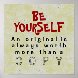 BE UZELF - 12x12 Poster (Canvasoptie)