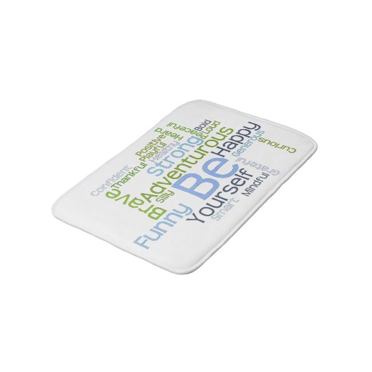 BE Uzelf Motivatie Word Cloud Sjabloon Badmat (Gekanteld)