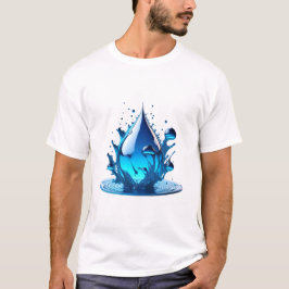 "Be Water" Drop Design Hoge kwaliteit T-shirt