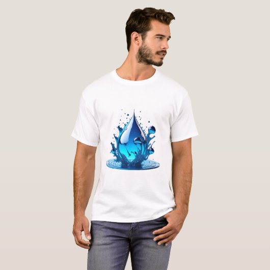 "Be Water" Drop Design Hoge kwaliteit T-shirt (Voorkant volledig)