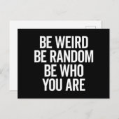 Be Weird & Random Quote Briefkaart (Voorkant / Achterkant)