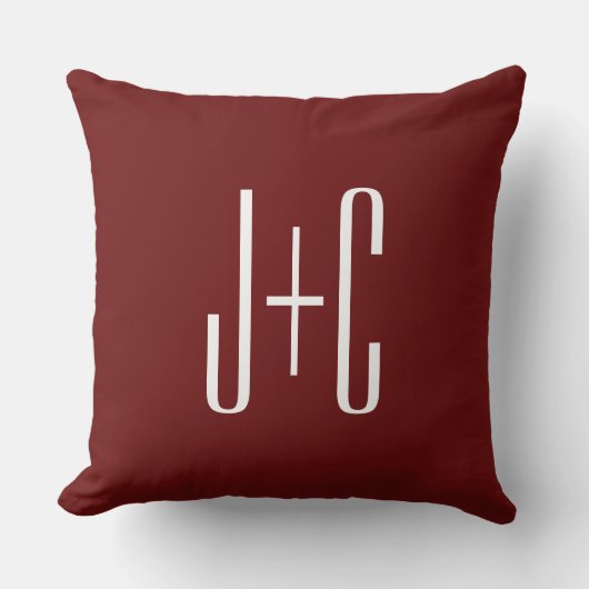 Be werkbare donkerrode achtergrond en witte tekst  kussen (Voorkant)