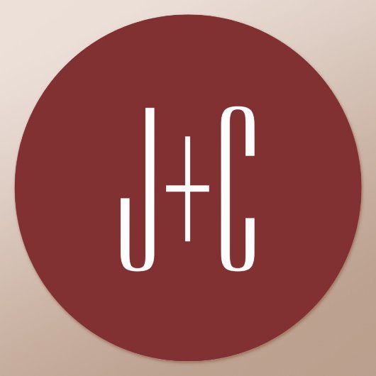 Be werkbare donkerrode achtergrond en witte tekst  ronde sticker