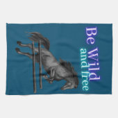 Be Wild and Free Paard Springen Theedoek (Horizontaal)