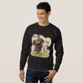 Be Wild Leuke tribal Pug Hond met veren Classic Trui (Voorkant volledig)