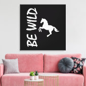 Be wild text with strong and decorative horse canvas afdruk (Insitu (Woonkamer))