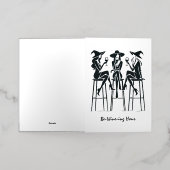 Be-Wine-ing Hour, Elegante Heksen Wijnavond, Moder Folie Wenskaart (Buiten Laag)