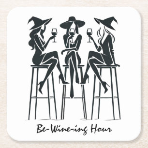Be-Wine-ing Hour, Elegante Heksen Wijnavond, Moder Kartonnen Onderzetters