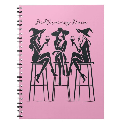 Be-Wine-ing Hour, Elegante Heksen Wijnavond, Moder Notitieboek (Voorkant)