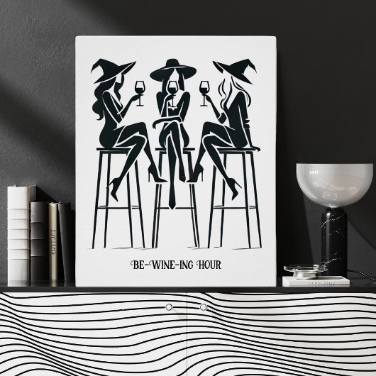 Be-Wine-ing Hour, moderne, elegante heksen wijnavo Perfect Poster