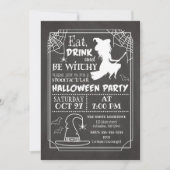 Be Witchy Halloween Party Invitation Kaart (Voorkant)