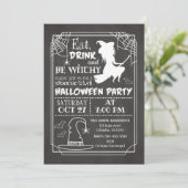 Be Witchy Halloween Party Invitation Kaart (Staand voorkant)
