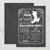 Be Witchy Halloween Party Invitation Kaart (Voorkant / Achterkant)