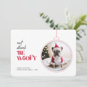 Be Woofy Family Pet Dog Puppy Photo Christmas Feestdagenkaart (Staand voorkant)