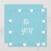 Be You Card – Blue Self Love Inspirational Card (Voorkant / Achterkant)