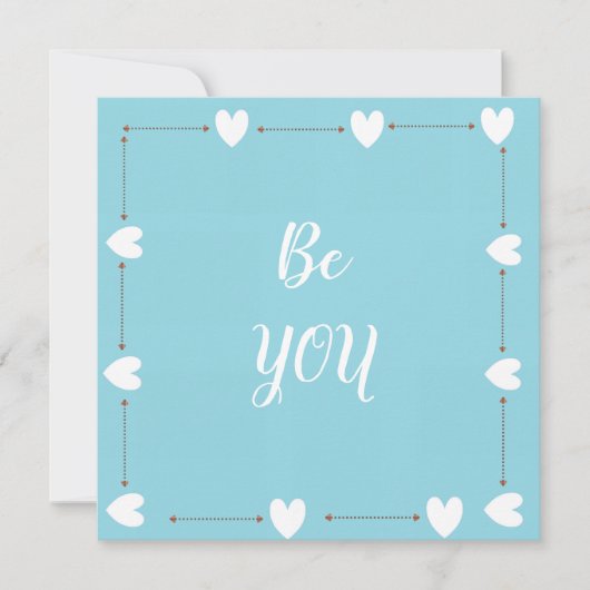 Be You Card – Blue Self Love Inspirational Card (Voorkant)