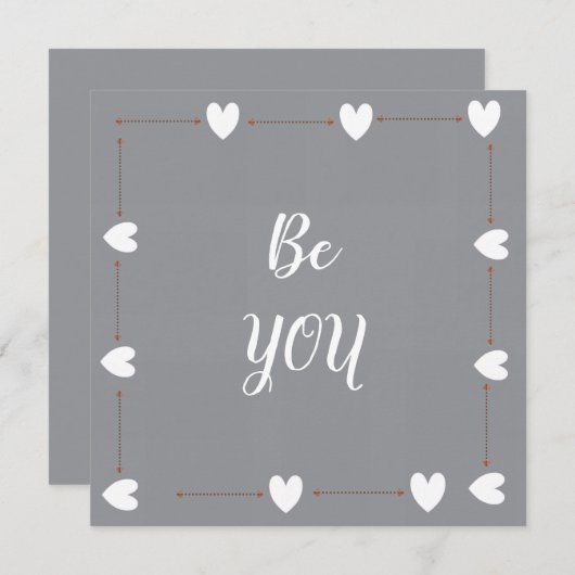 Be You Card – Minimal Motivational Greeting Card (Voorkant / Achterkant)