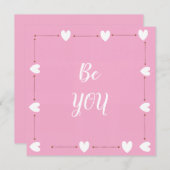 Be You Card – Minimal Pink Inspirational Card (Voorkant / Achterkant)
