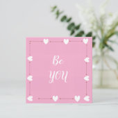 Be You Card – Minimal Pink Inspirational Card (Staand voorkant)