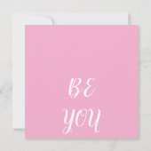 Be You Card – Minimal Pink Inspirational Card (Achterkant)