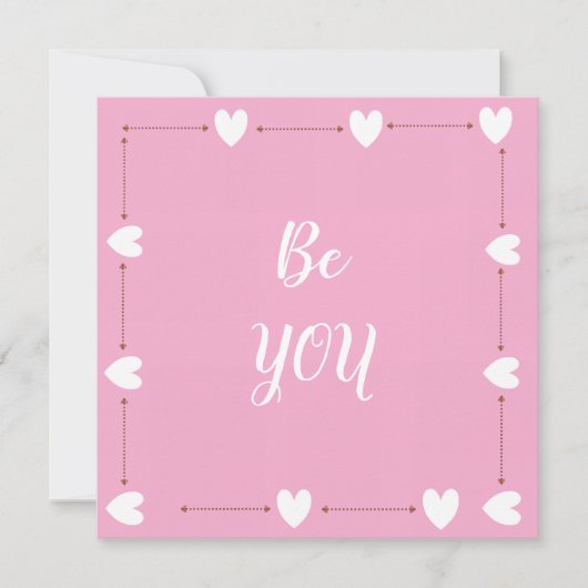 Be You Card – Minimal Pink Inspirational Card (Voorkant)