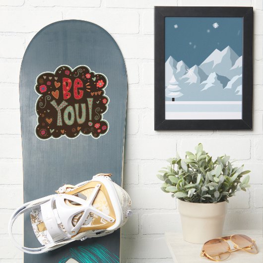 Be You Fun Aanmoediging Inspirivity Sticker (Snowboard)