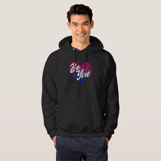 Be You Funny Bi Pride Flag Bisexual Hoodie (Voorkant volledig)
