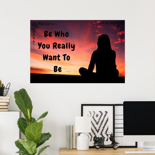 "BE YOU" Inspiration Wall Art Poster (Thuiskantoor)
