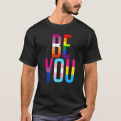 Be You Pride LGBTQ Gay LGBT Ally Rainbow Flag Retr T-shirt (Voorkant)