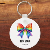 Be You Pride – Rainbow Coquette Bow Aangepast Sleutelhanger (Achterkant)