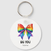 Be You Pride – Rainbow Coquette Bow Aangepast Sleutelhanger (Achterkant)