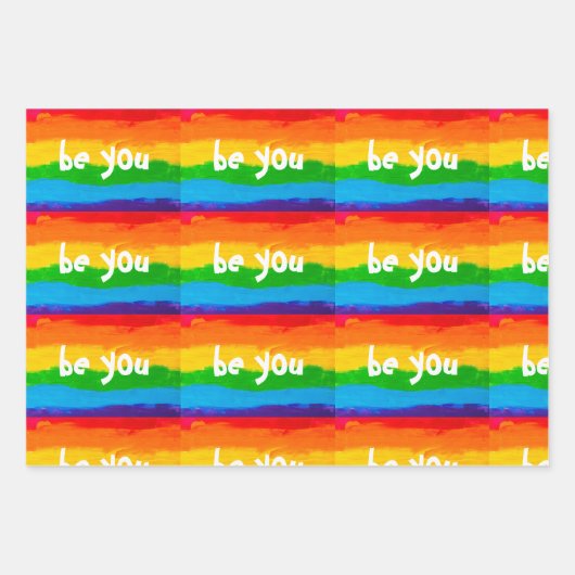 Be You Rainbow LGBT Wrapping Papieren Bladen – Pri Inpakpapier Vel (Voorkant 2)
