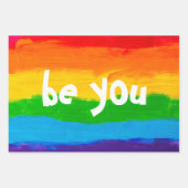 Be You Rainbow LGBT Wrapping Papieren Bladen – Pri Inpakpapier Vel (Voorkant)