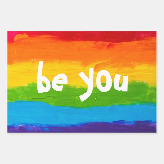 Be You Rainbow LGBT Wrapping Papieren Bladen – Pri Inpakpapier Vel (Voorkant)