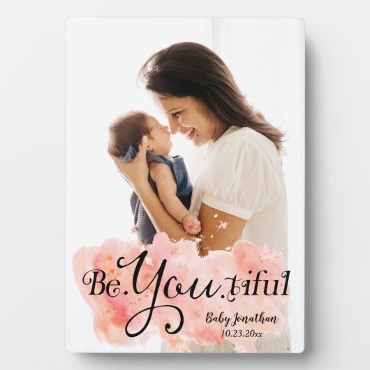 Be.You.tiful Baby Naam & Geboortedatum Fotoplaat (voorkant)