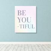 Be You Tiful lente kleuren citaat canvas print (Insitu (Houten vloer))