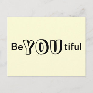 Be you tiful mooi geel plezier Briefkaart
