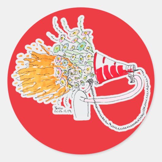 Be Your Biggest Fan Ronde Sticker (Voorkant)