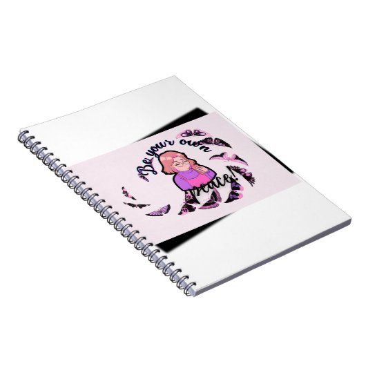 Be Your Own Peace Anime Girl & Butterflies Spiral Notitieboek (Rechterzijde)
