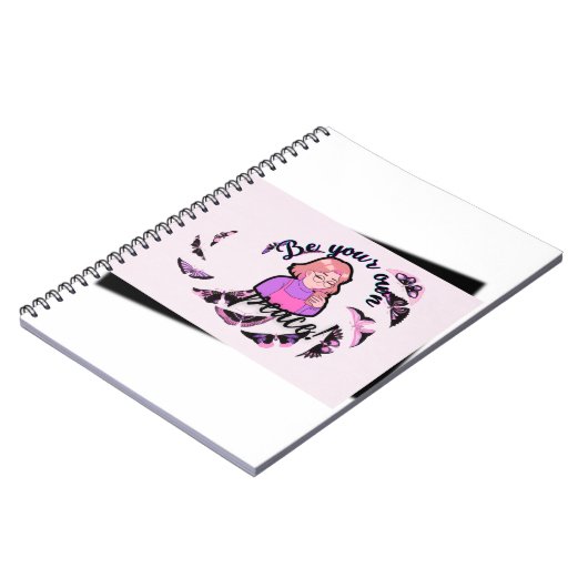 Be Your Own Peace Anime Girl & Butterflies Spiral Notitieboek (Linkerzijde)