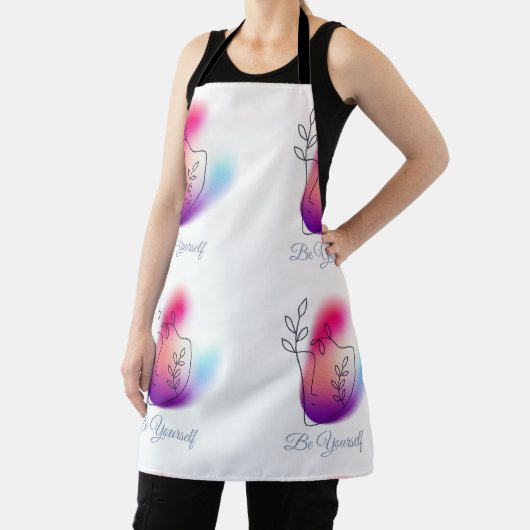 "Be Yourself" All-Over-Print Schort, Medium 26 "x3 Schort (Insitu)