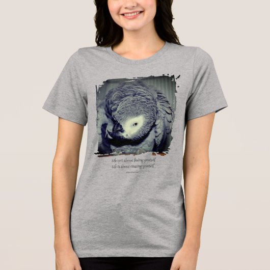 Be Yourself Cute Parrot Quote Inspirational  Tri-Blend Shirt (Voorkant)