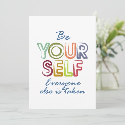 Be yourself feestdagenkaart (Staand voorkant)