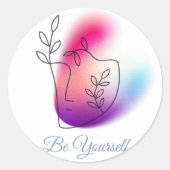  "Be Yourself" klassieke ronde Stickers (Voorkant)