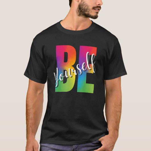 Be Yourself LGBT-Q Gay Lesbian Bi Trans Pride Squa T-shirt (Voorkant)