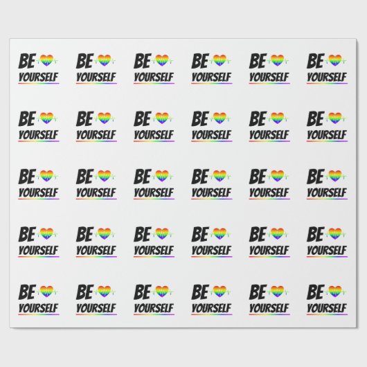 Be yourself | LGBTQ+ Pride Cadeaupapier (Vlak)