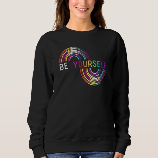 Be Yourself LGBTQ Rainbow Flag  LGBTQIA+ Pride Mon Trui (Voorkant)