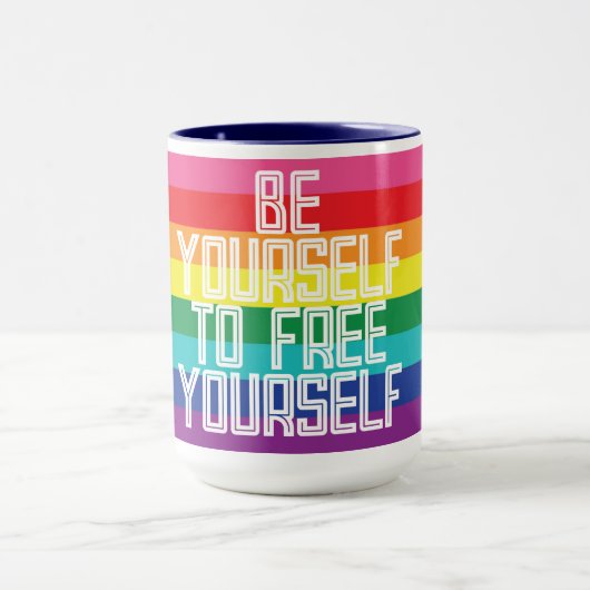 BE YOURSELF TO FREE YOURSELF RAINBOW MOK (Midden)