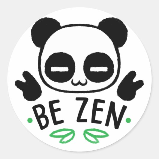 Be Zen Ronde Sticker (Voorkant)